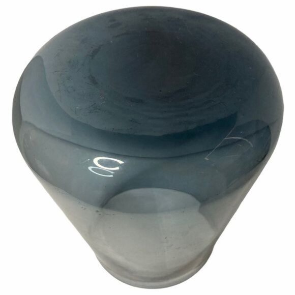 Mod Smokey Blue Glass Vase or Votive Candleholder - Picture 3 of 10